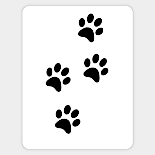 Black Paw-prints on a white surface Magnet